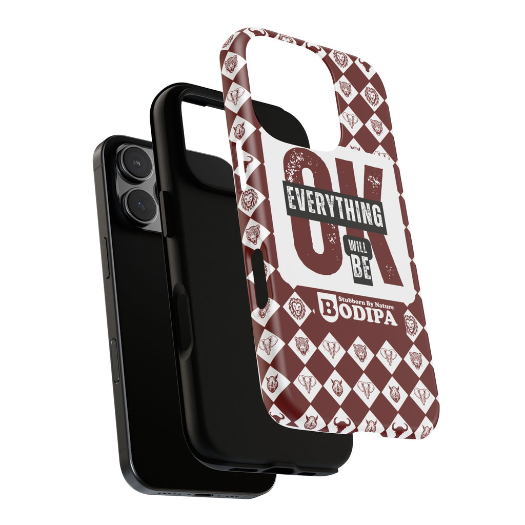Maroon Everything Will Be OK Phone Case