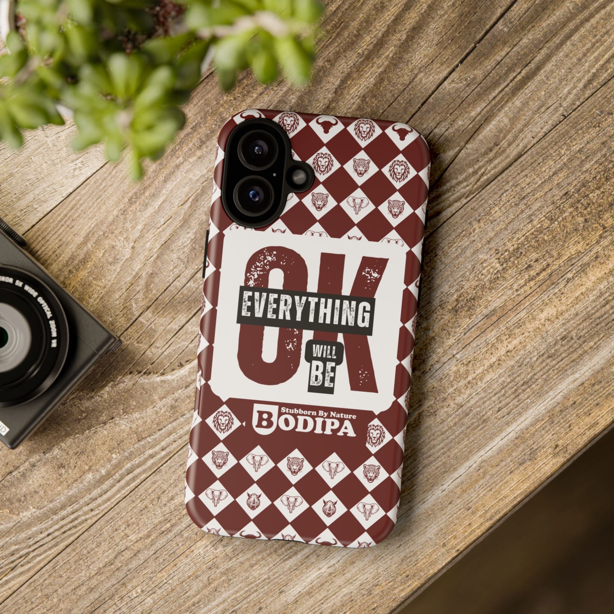 Maroon Everything Will Be OK Phone Case