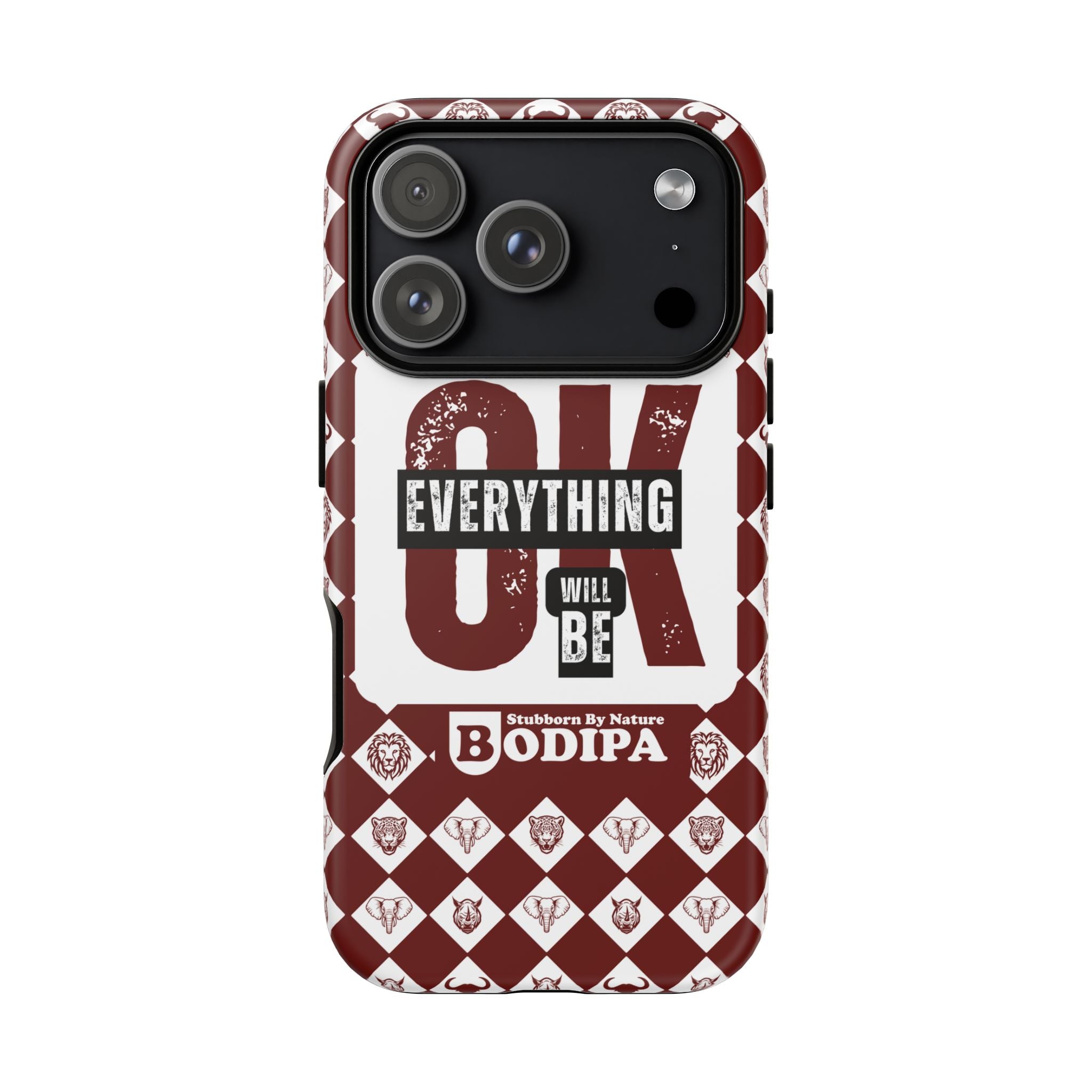 Maroon Everything Will Be OK Phone Case