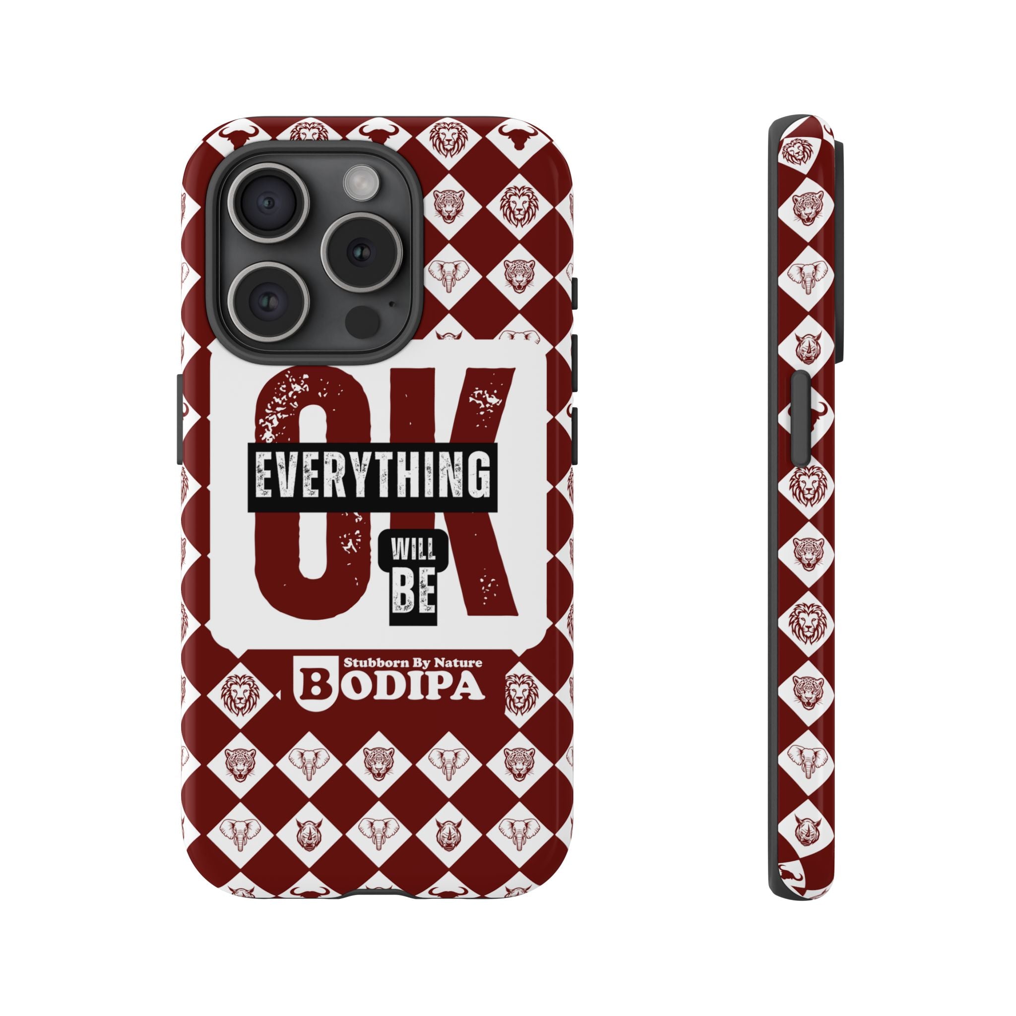 Maroon Everything Will Be OK Phone Case