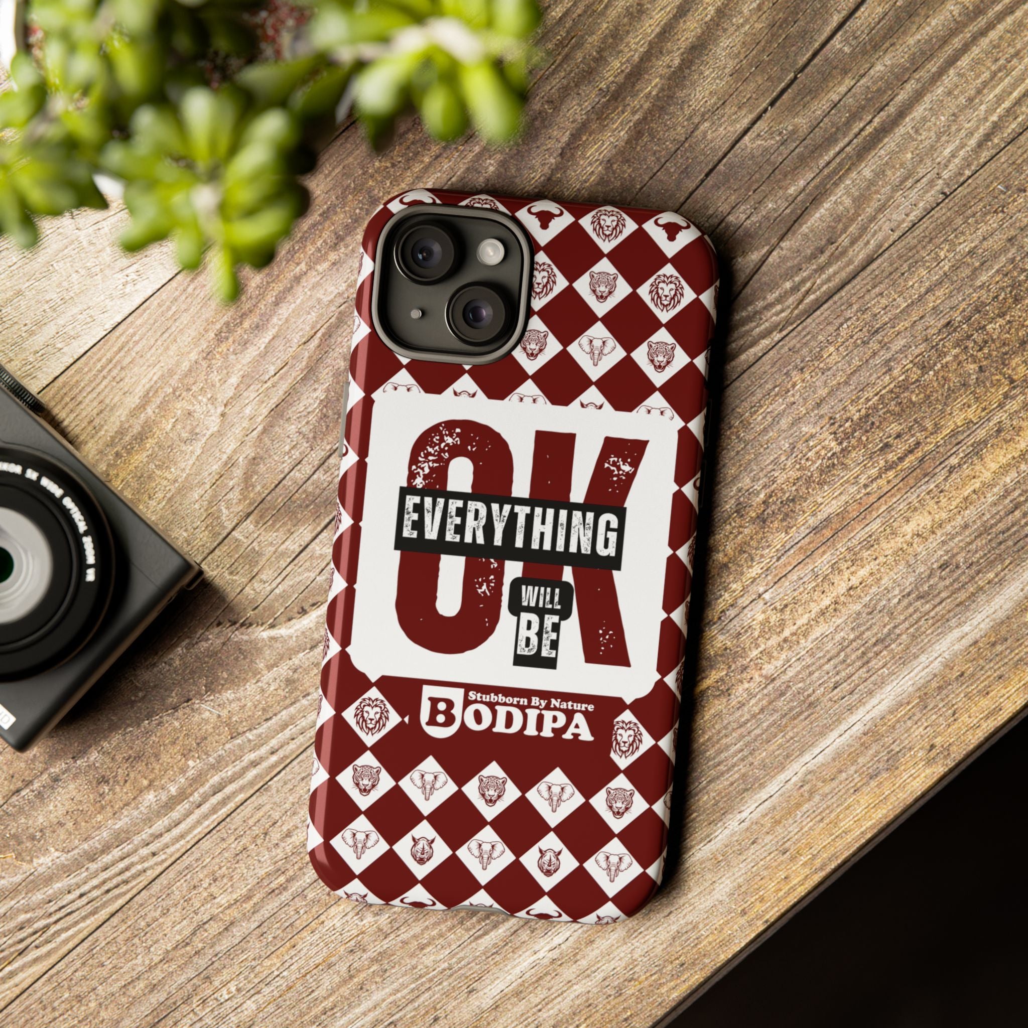 Maroon Everything Will Be OK Phone Case