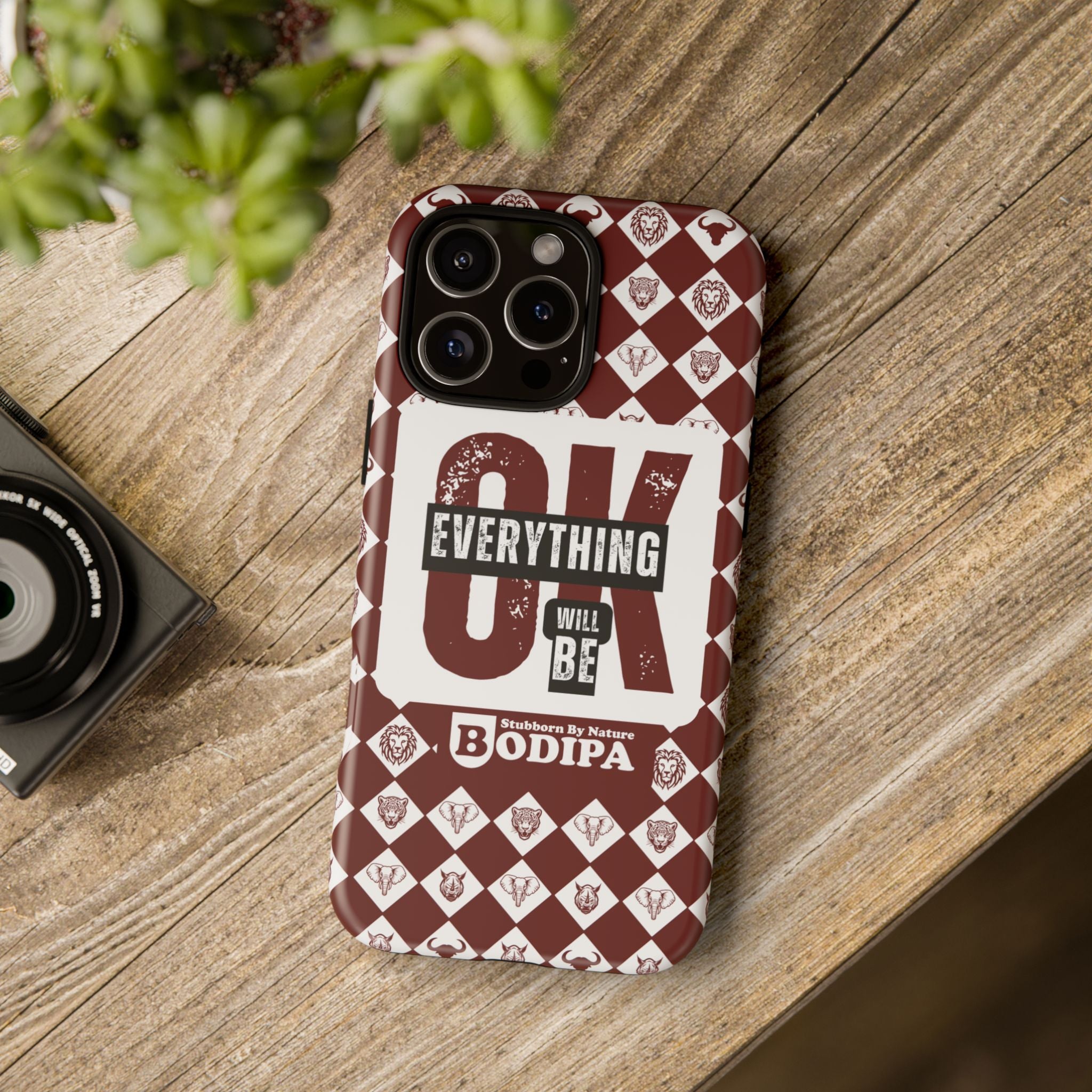 Maroon Everything Will Be OK Phone Case