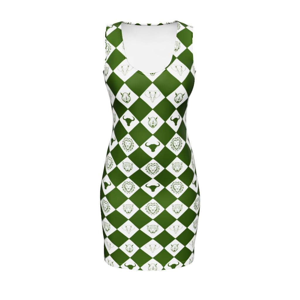 Green Big Five Bodycon dress